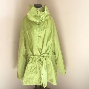 Rain coat/ windbreaker. Chartreuse pear colored. Lightly used.